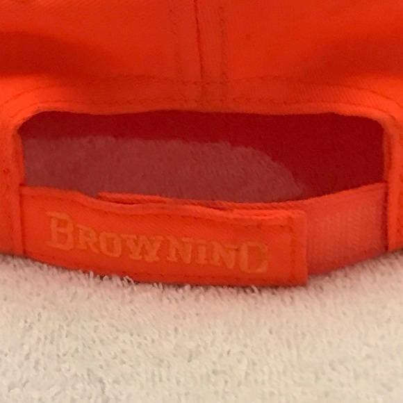 Browning Antler Logo on Adjustable Orange Hunting Cap - Picture 7 of 12